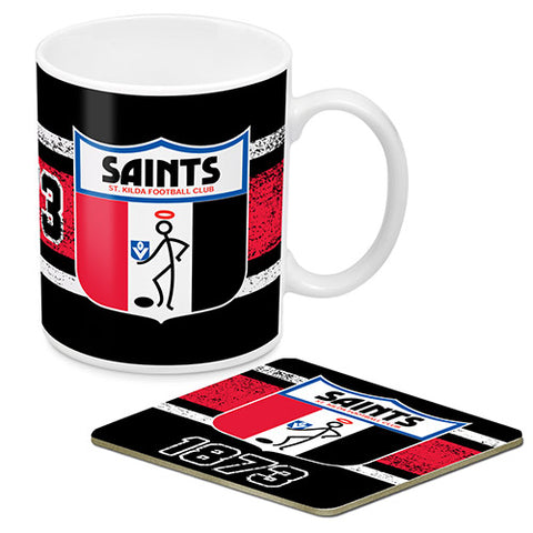 St Kilda Saints First 18 Team Mug Coaster Gift Pack
