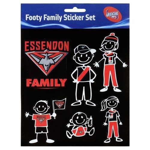 Essendon Bombers Footy Family Sticker Set