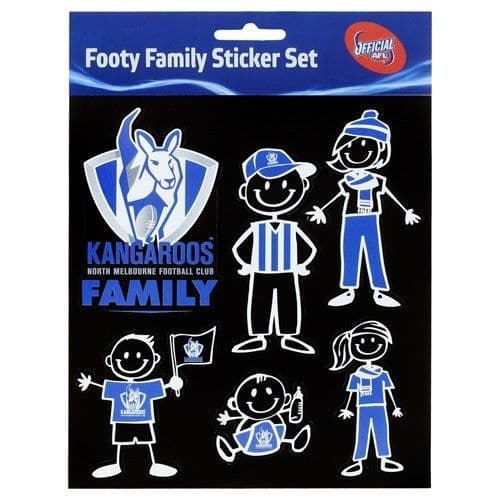 North Melbourne Kangaroos Footy Family Sticker Set