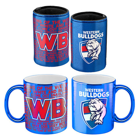 Western Bulldogs Metallic Mug and Can Cooler Pack