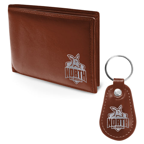 North Melbourne Kangaroos PU Leather Wallet Keyring Gift Pack