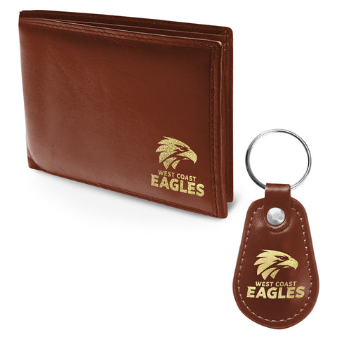 West Coast Eagles PU Leather Wallet Keyring Gift Pack