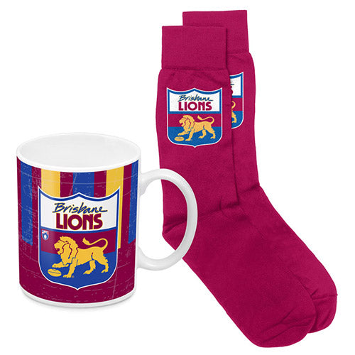 Brisbane Lions Heritage Mug and Socks Pack