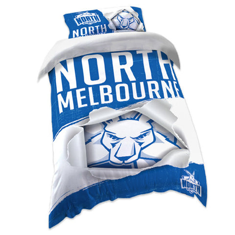 North Melbourne Kangaroos Single Quilt Doona Duvet Cover Pillow Case Set - Spectator Sports Online