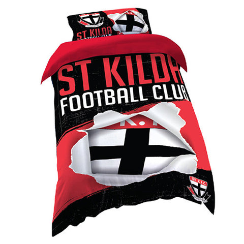 St Kilda Saints Single Quilt Doona Duvet Cover Pillow Case Set - Spectator Sports Online