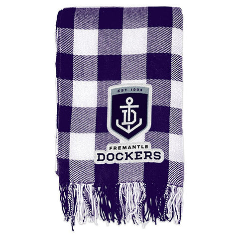 Fremantle Dockers Tartan Throw Rug Blanket