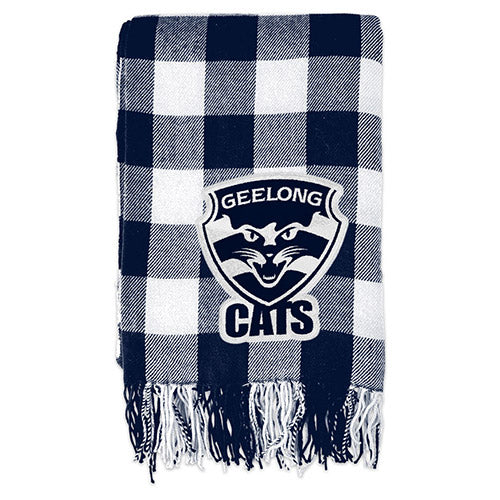 Geelong Cats Tartan Throw Rug Blanket