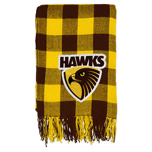 Hawthorn Hawks Tartan Throw Rug Blanket