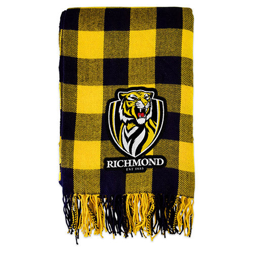 Richmond Tigers Tartan Throw Rug Blanket