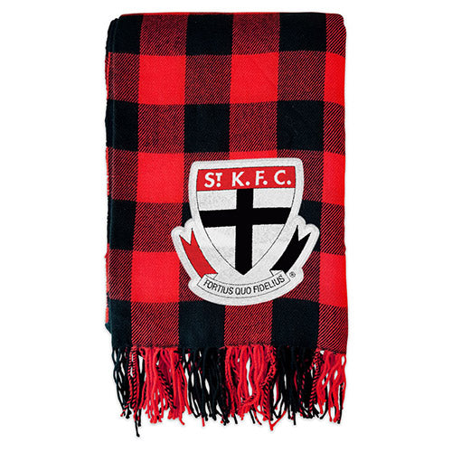 St Kilda Saints Tartan Throw Rug Blanket