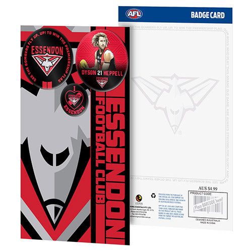 Essendon Bombers 3 Badge Greeting Card