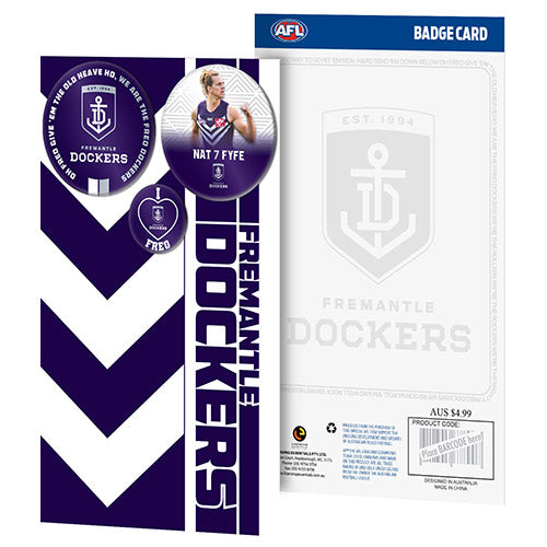 Fremantle Dockers 3 Badge Greeting Card