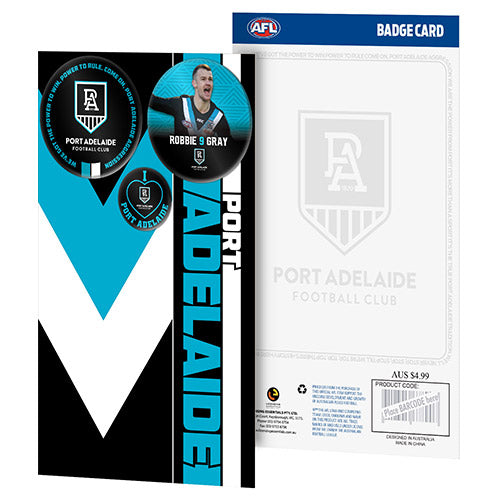 Port Adelaide Power 3 Badge Greeting Card