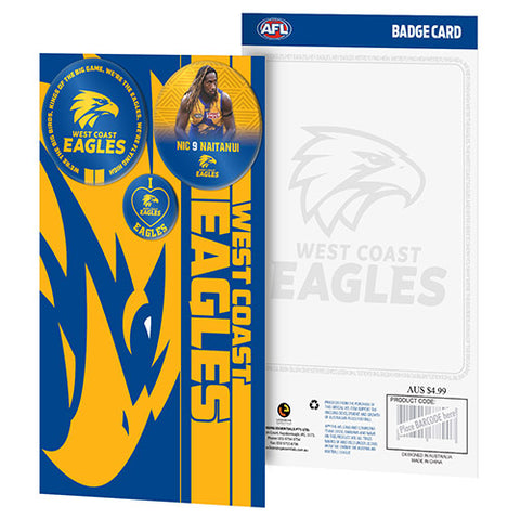 West Coast Eagles 3 Badge Greeting Card