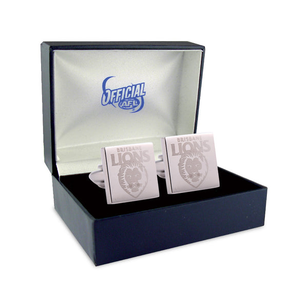 Brisbane Lions Silver Logo Cufflinks