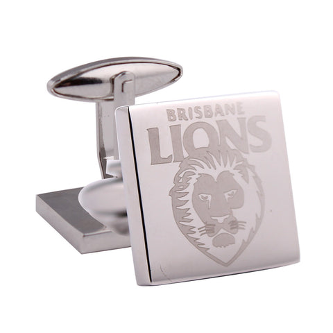 Brisbane Lions Silver Logo Cufflinks