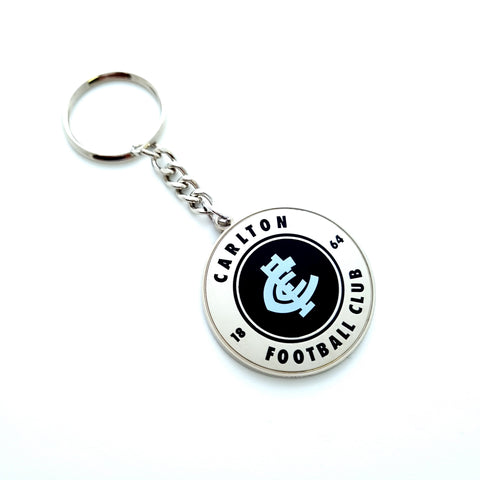 Carlton Blues Round Logo Keyring