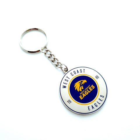 West Coast Eagles Round Logo Keyring