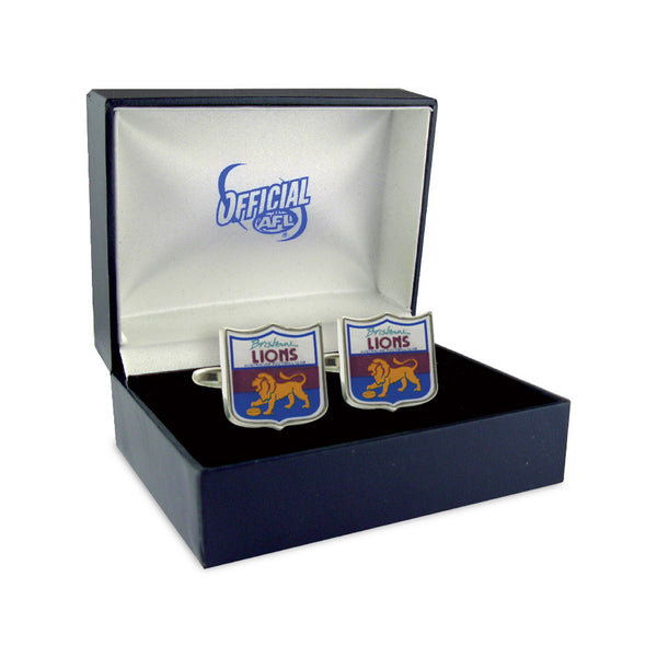 Brisbane Lions Heritage Retro Shield Mens Cufflinks - Spectator Sports Online