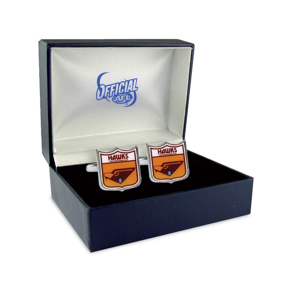 Hawthorn Hawks Heritage Retro Shield Mens Cufflinks - Spectator Sports Online