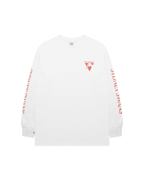 Sydney Swans Mens Adults Wordmark Long Sleeve Tee