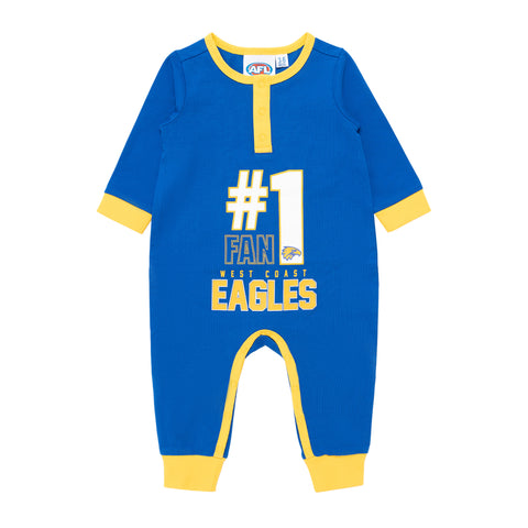 West Coast Eagles Babies Infants Coverall Romper Onesie