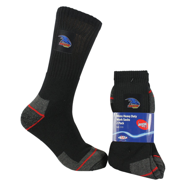 Adelaide Crows Mens Heavy Duty Work Socks 2pk