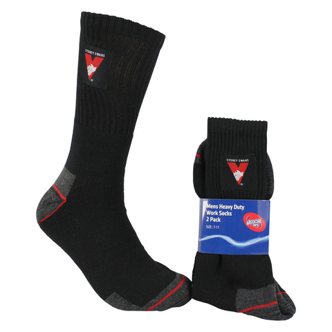 Sydney Swans Mens Heavy Duty Work Socks 2pk - Spectator Sports Online