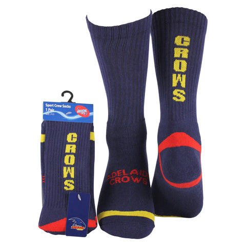 Adelaide Crows Full Terry Crew Sport Socks - Spectator Sports Online