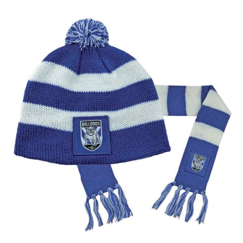 Canterbury Bulldogs NRL Baby Infant Scarf Beanie Pack