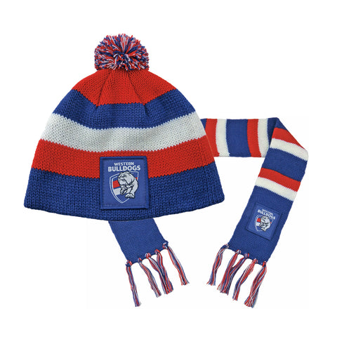 Western Bulldogs Baby Infant Toddler Beanie Scarf Pack