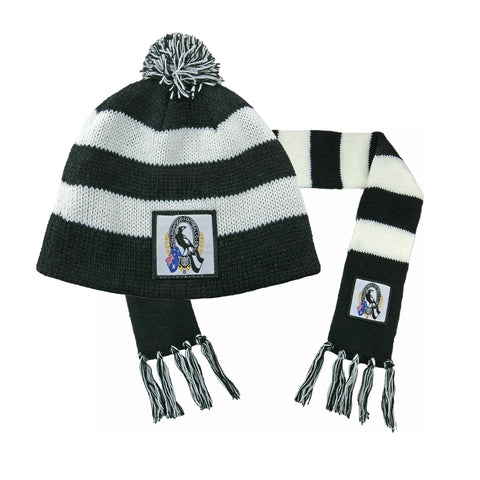 Collingwood Magpies Baby Infant Toddler Beanie Scarf Pack