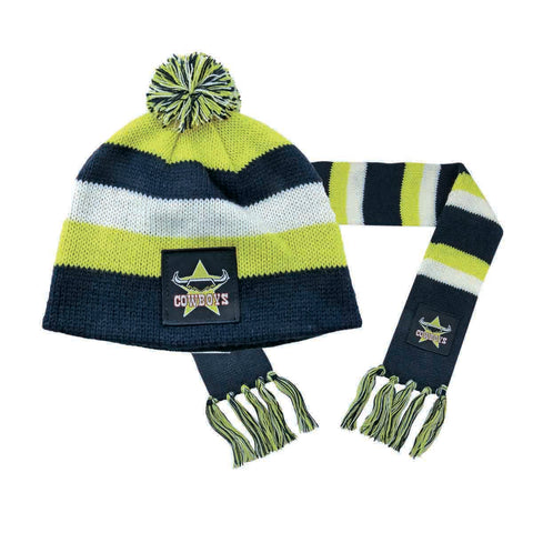 North Queensland Cowboys NRL Baby Infant Scarf Beanie Pack