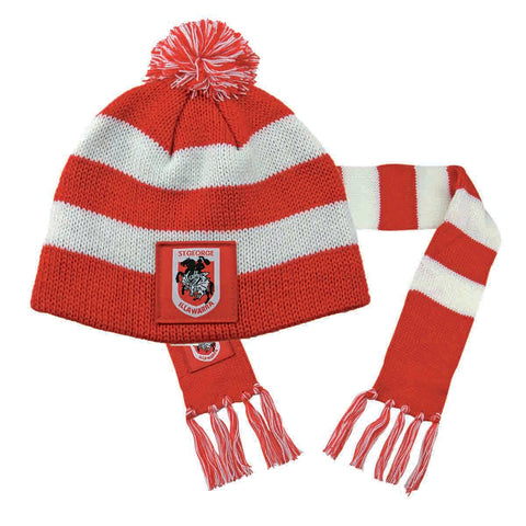 St George Dragons NRL Baby Infant Scarf Beanie Pack