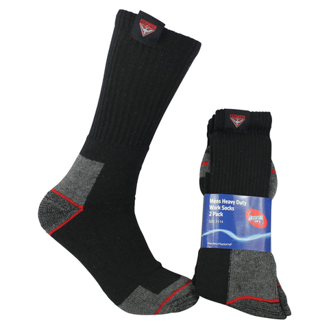 Essendon Bombers Mens Heavy Duty Work Socks 2pk - Spectator Sports Online