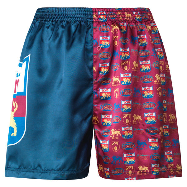 Brisbane Lions Mens Satin Boxer Shorts