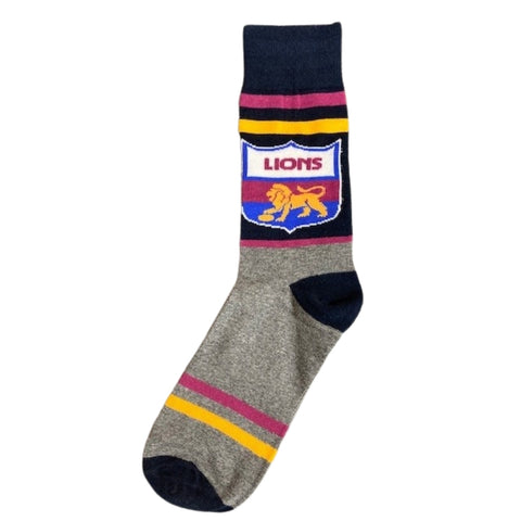 Brisbane Lions Mens Retro Shield Socks