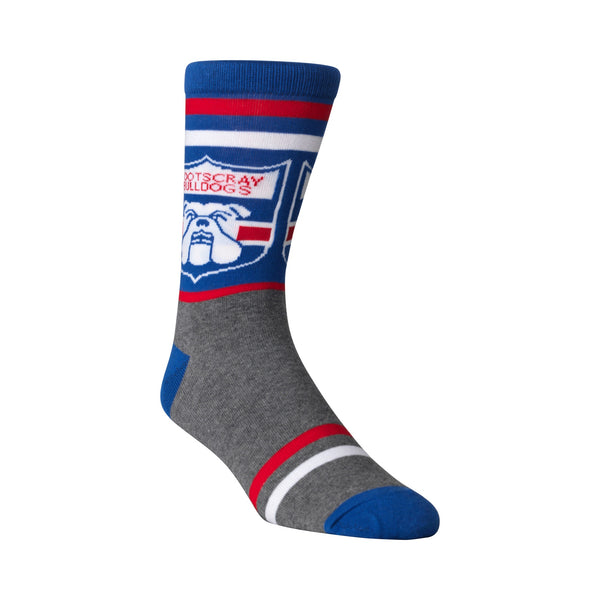 Western Bulldogs Mens Adults Retro Satin Boxer Shorts and Socks Gift Pack