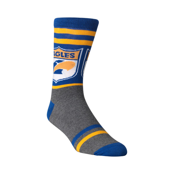 West Coast Eagles Mens Adults Retro Satin Boxer Shorts and Socks Gift Pack