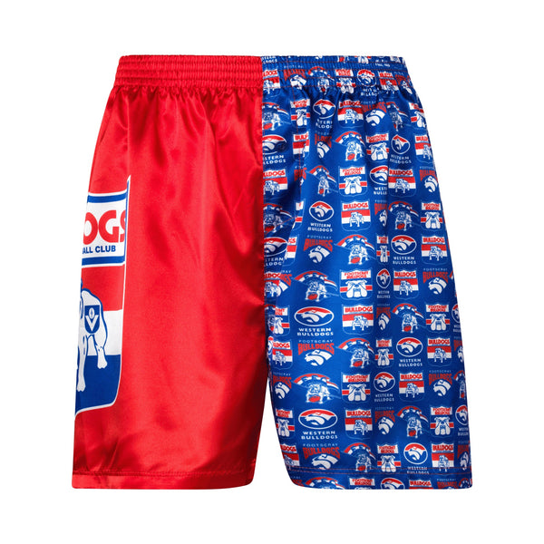 Western Bulldogs Mens Adults Retro Satin Boxer Shorts and Socks Gift Pack
