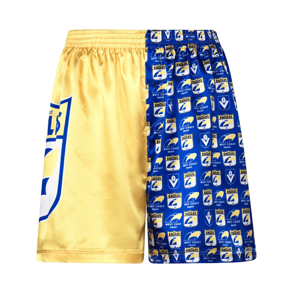 West Coast Eagles Mens Adults Retro Satin Boxer Shorts and Socks Gift Pack