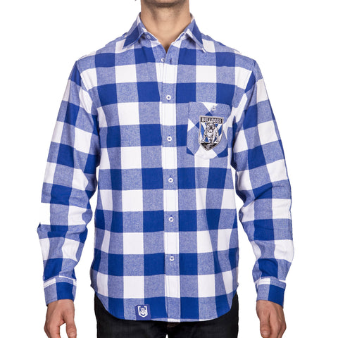 Canterbury Bulldogs NRL Mens Adults Lumberjack Flannel Shirt
