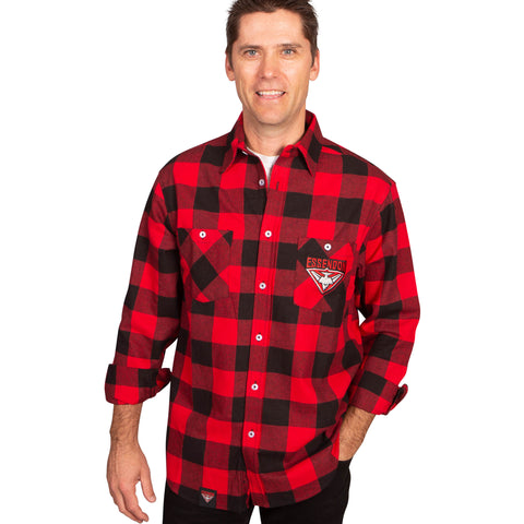 Essendon Bombers Mens Adults Lumberjack Flannel Shirt