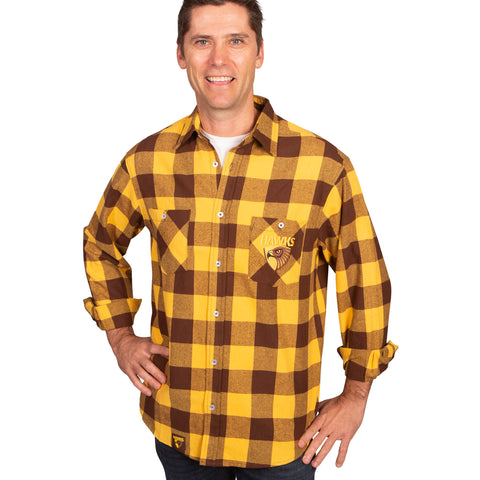 Hawthorn Hawks Mens Adults Lumberjack Flannel Shirt