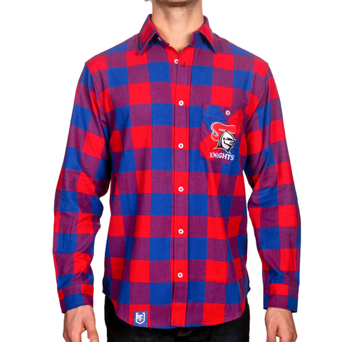 Newcastle Knights NRL Mens Adults Lumberjack Flannel Shirt