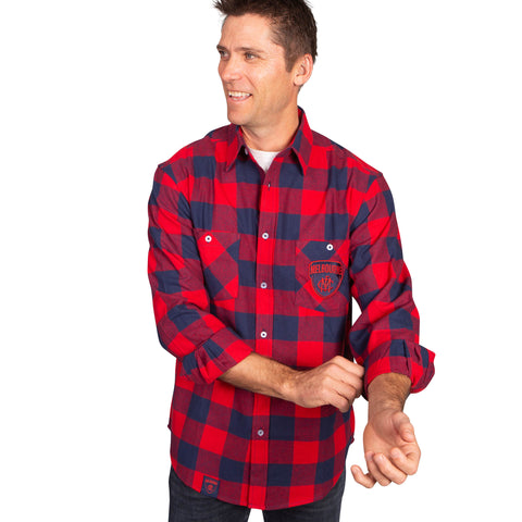 Melbourne Demons Mens Adults Lumberjack Flannel Shirt