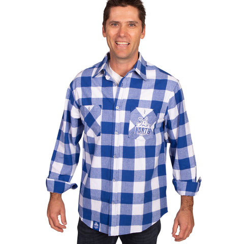 North Melbourne Kangaroos Mens Adults Lumberjack Flannel Shirt