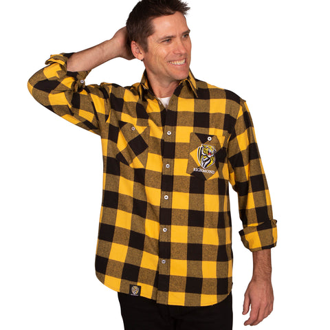 Richmond Tigers Mens Adults Lumberjack Flannel Shirt