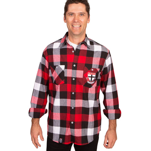St Kilda Saints Mens Adults Lumberjack Flannel Shirt
