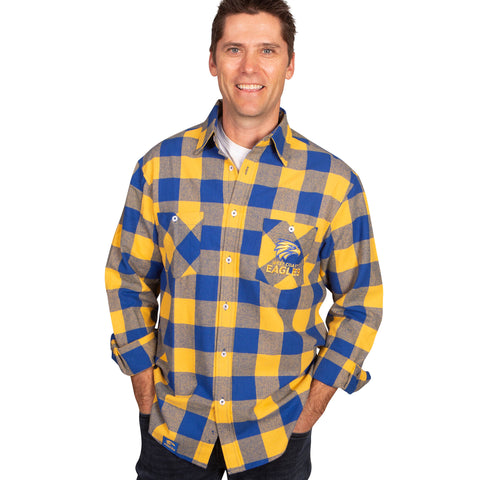West Coast Eagles Mens Adults Lumberjack Flannel Shirt